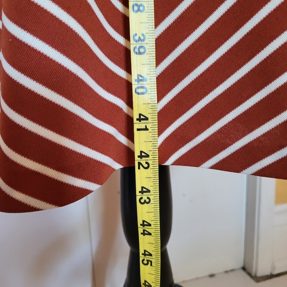 Vintage 1970s Original tags striped cowl casual dress brown white m medium 8 10 - Picture 7 of 9